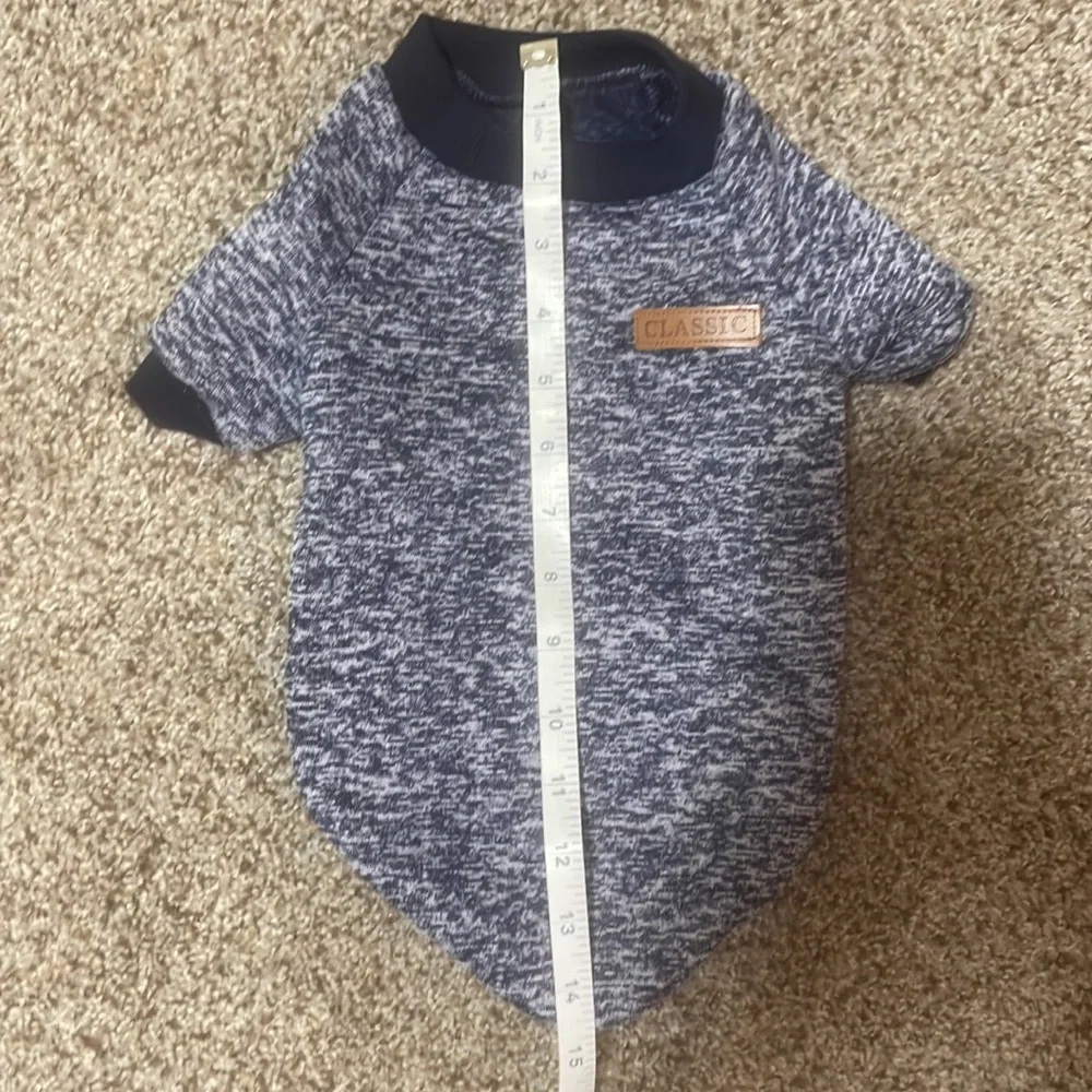 Blue Classic dog shirt.